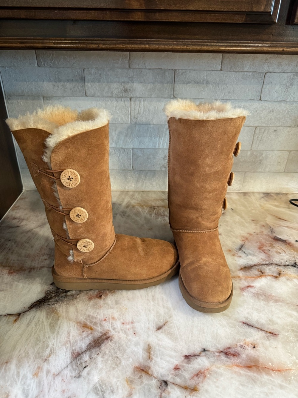UGG Chestnut Tall Suede Button Boots